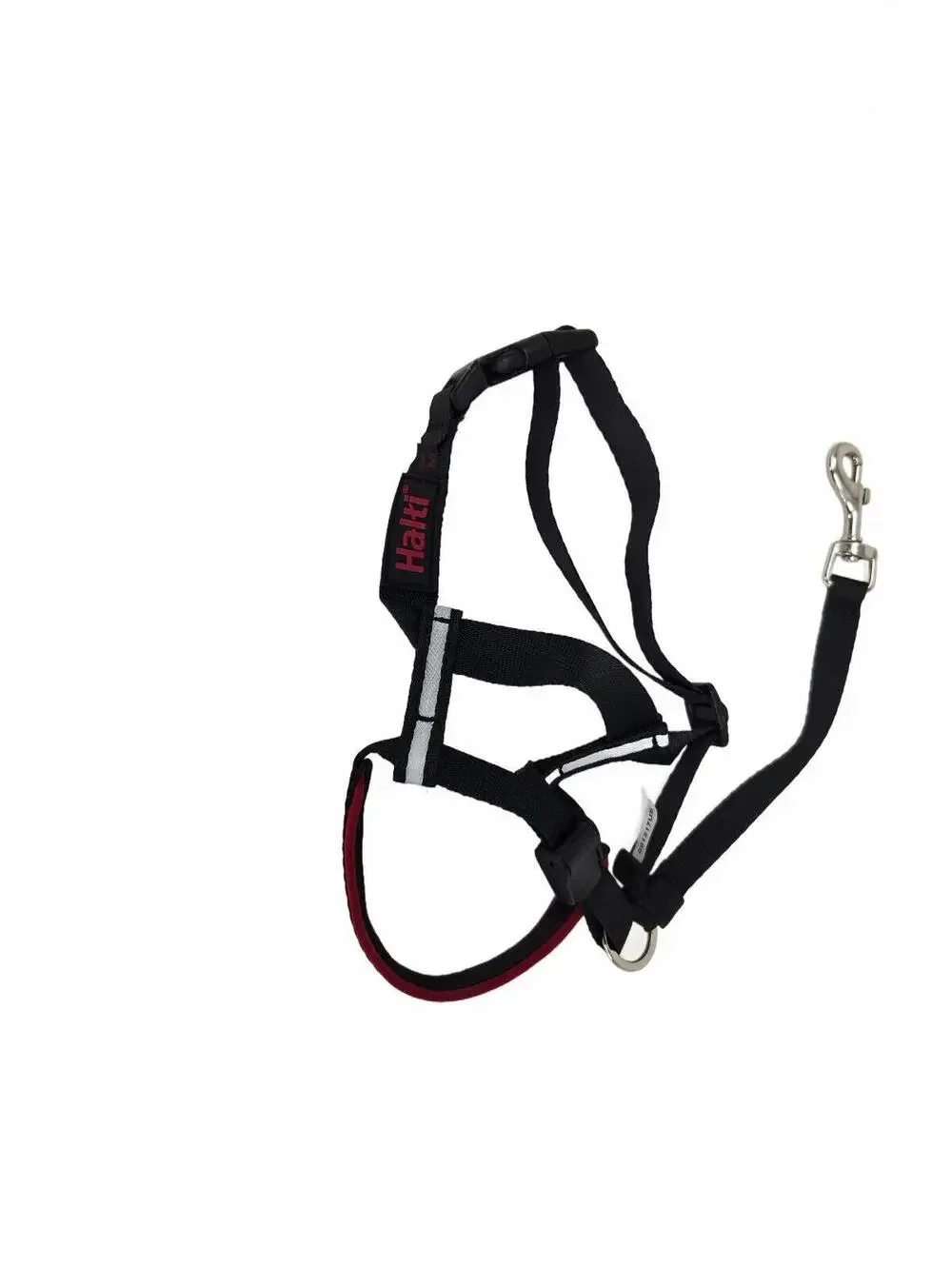 Hilo black and red dog harness with leash clip